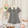 【运动风条纹连衣裙，A类品质，柔软舒适】女童夏装短袖甜美 宝宝条纹学院风公主裙 女孩短袖夏季睡裙连衣裙-QA 商品缩略图1