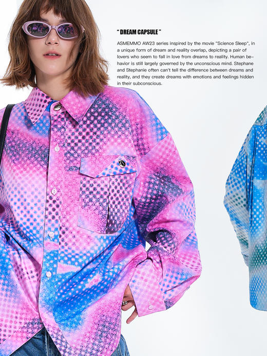 ASMEMMO咦哇•“电子花蝴蝶”满身印花长袖衬衫 商品图1