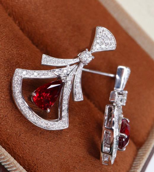2.08克拉刻面红宝石耳坠 商品图3