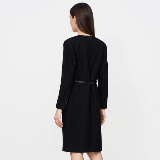 EITIE爱特爱冬季新款修身气质舒适毛呢连衣裙7607301 商品图4