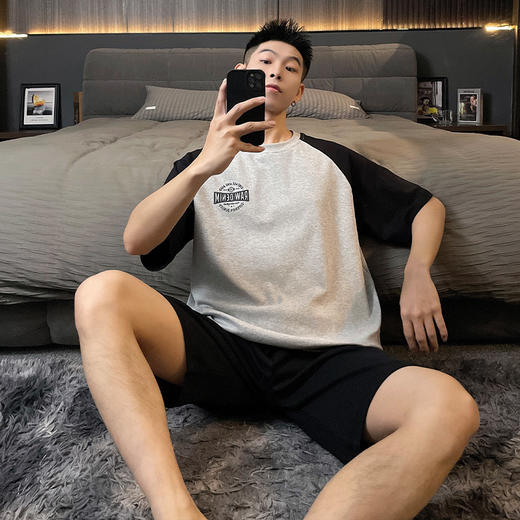 【GZ】无忧购男士休闲款家居服短袖短裤（截单后3-5天发货) 商品图0