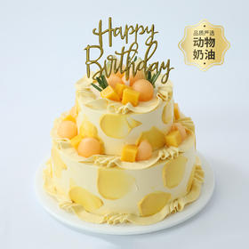 【仲夏蜜语冰淇淋蛋糕】6+4英寸双层冰淇淋蛋糕，甄选伊利牧场生牛乳冰淇淋，醇香奶味融合沁甜果味，冰淇淋巨绵密爆香浓，炎炎夏日一起吃冰（昆明+安宁）