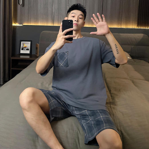 【GZ】无忧购男士休闲款家居服短袖短裤（截单后3-5天发货) 商品图2