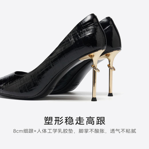 【黑金限定】星期六金属尖头气质细高跟SSD3111091 商品图11