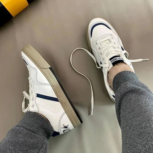 男女情侣款撞色复古系带低帮休闲板鞋 商品图2