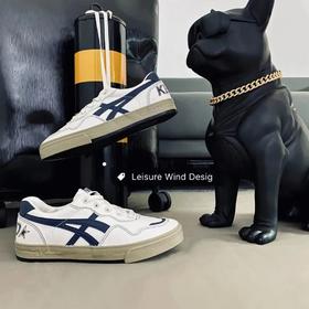 男女情侣款撞色复古系带低帮休闲板鞋