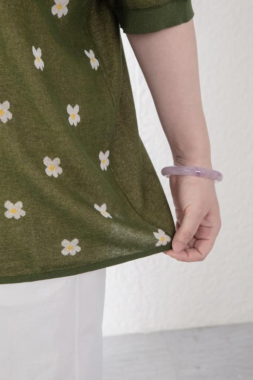 48小时发货【浮光针织衫】🌱穿出清爽感！法式提花点缀，薄款针织，宽松版型，舒适透气，松弛简约风，套头针织衫 商品图13