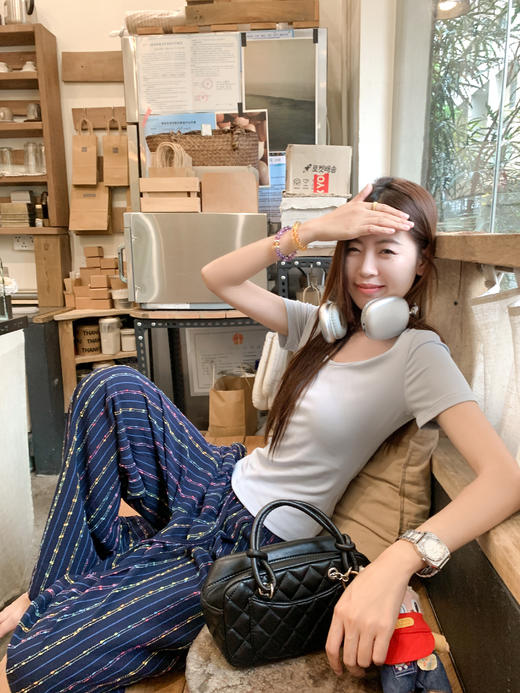 <曾小咸推荐>现货秒杀！卖完不补 ！微信打折价！彩色糖豆条纹直筒休闲裤 日常189.99/件 立减100 秒杀89.99/件！！ 商品图6