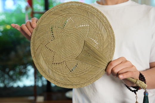 竹报平安 普陀山书院推荐手工竹扇 家居用品 商品图2