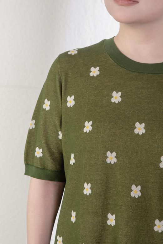 48小时发货【浮光针织衫】🌱穿出清爽感！法式提花点缀，薄款针织，宽松版型，舒适透气，松弛简约风，套头针织衫 商品图4