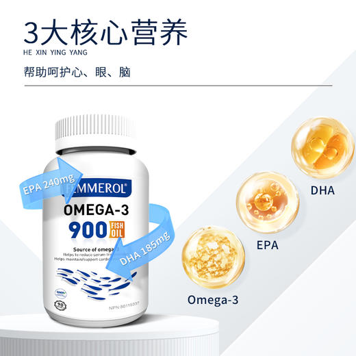 【加拿大原装进口】FEMMEROL纷梦乐OMEGA-3 900 95%高纯鱼油  首创小胶囊 90粒 商品图2