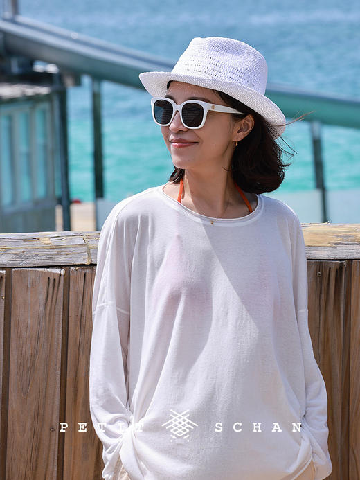 PETIT SCHAN小闪 CLO#860 Plain description 素写 棉混纺轻薄长袖T恤防晒衫 商品图3
