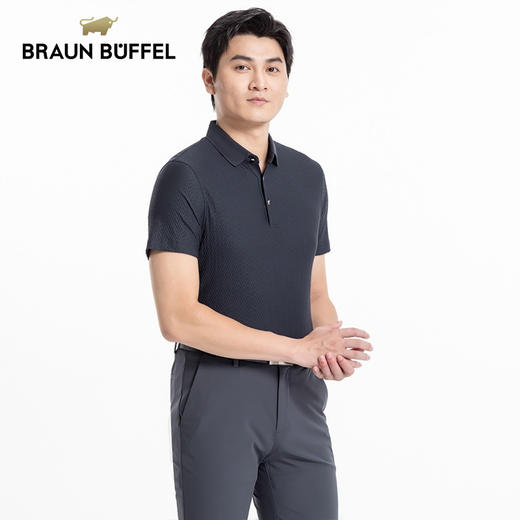 BRAUN BUFFEL/布兰施男士通勤polo衫商务休闲T恤百搭简约翻领短T 商品图2