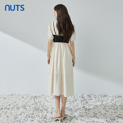 NUTS商场同款夏季设计感气质简约圆领短袖连衣裙429101269 商品图2