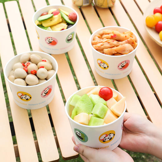 【批发】美丽雅660ml纸碗食品级家用加厚打包外卖餐盒 1袋 商品图4