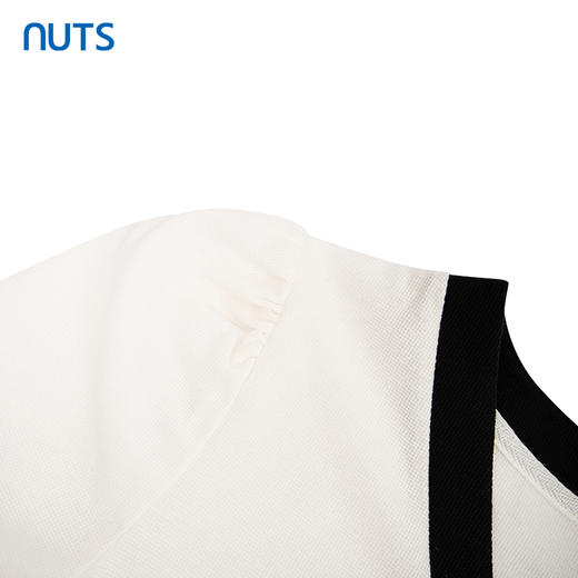 NUTS商场同款夏季V领时尚撞色优雅气质通勤短袖连衣裙428103483 商品图2