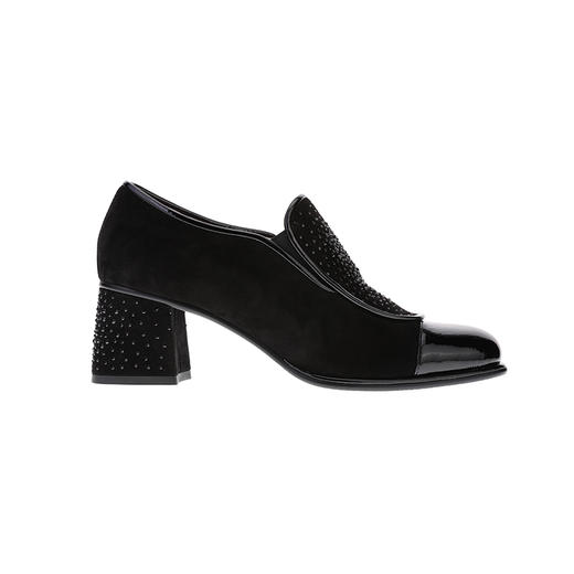 sheme方头高跟乐福鞋水钻装饰女士深口鞋商务经典可定制 商品图6