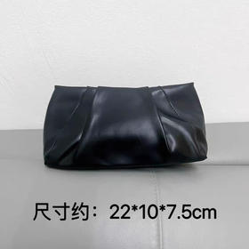 HR赫莲娜 黑pu云朵褶皱包  大容量化妆包 2025新款简约高级感手拿包