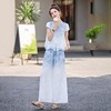 ZYI99902Q夏日绝美渐变套装女2025夏新款新中式国风提花气质阔腿裤两件套 商品缩略图2