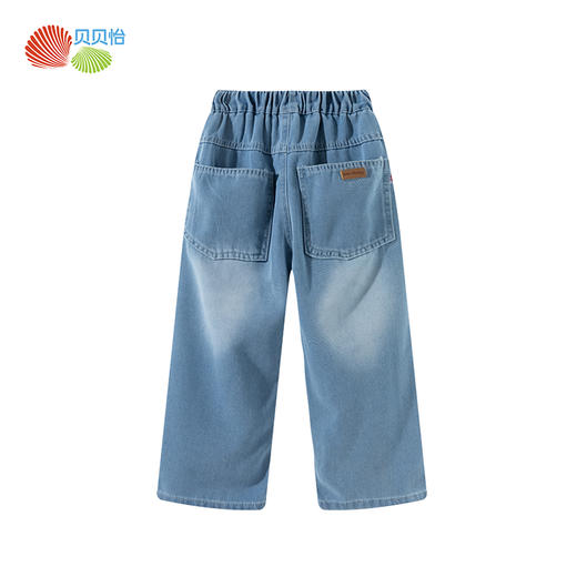 贝贝怡春秋新款女童牛仔长裤中大童直筒裤女孩休闲裤ZB3EK032 商品图8