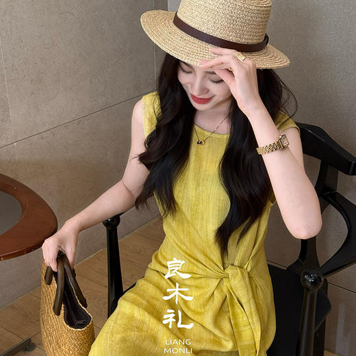 【预售7天】良木礼天丝亚麻连衣裙（51191） 商品图5