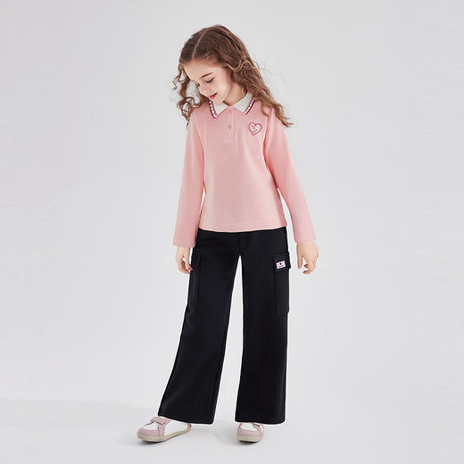 笛莎Deesha 童装女童裤子2025秋新款女童甜美针织工装裤 商品图2
