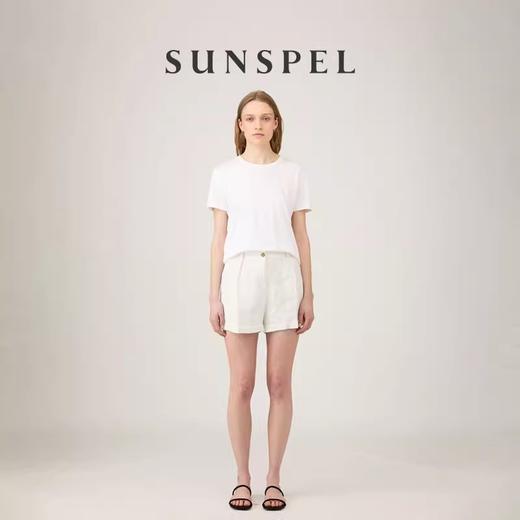 【亚麻系列】SUNSPEL 女士春夏白色亚麻短裤时尚度假休闲短裤 商品图0