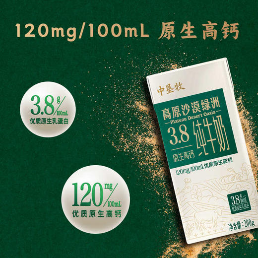 【中国农垦】中垦牧3.8原生高钙纯牛奶200g*10 商品图1
