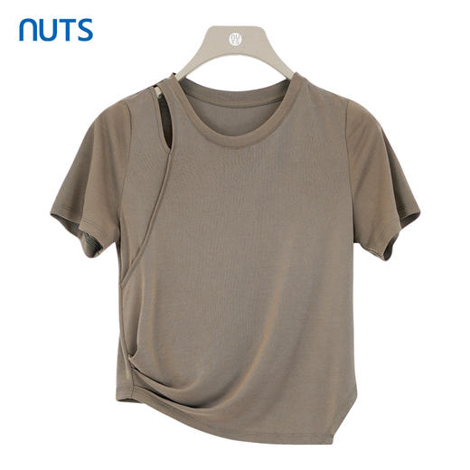 NUTS商场同款夏季设计感百搭休闲薄款气质短袖T恤422021016A 商品图0
