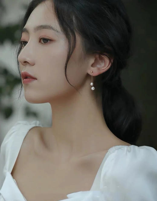 优雅气质ninina流苏珍珠耳钉 商品图1