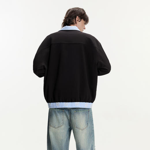 YKYB黄子韬外套夹克情侣青春活力星梦乐动撞色领水波纹撞色翻领上衣Y53FWT073 商品图3