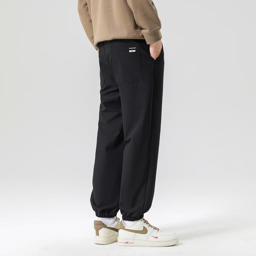 gxgjeans男装【肌理感】男士休闲裤25夏款抽绳系带束脚裤舒适百搭通勤卫裤男K&C 商品图3