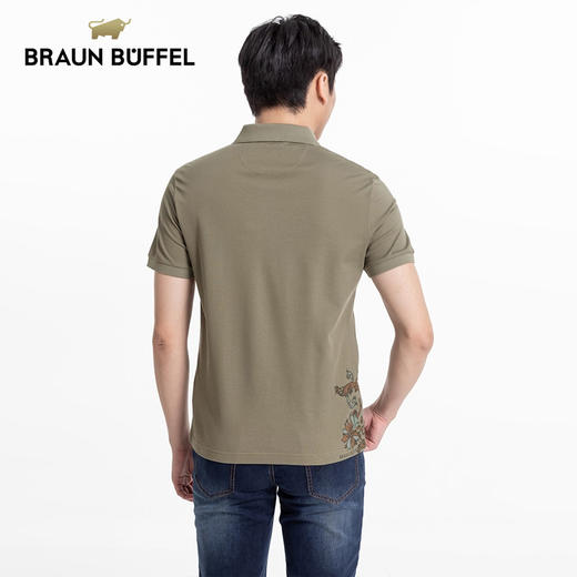BRAUN BUFFEL/布兰施男装短袖T恤通勤商务透气翻领男士polo衫上衣 商品图3