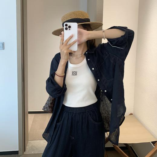 高奢经典！镶珠老钱风亚麻衬衫套装 100%进口亚麻雨露麻! 商品图1