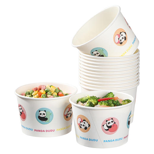 【批发】美丽雅660ml纸碗食品级家用加厚打包外卖餐盒 1袋 商品图1