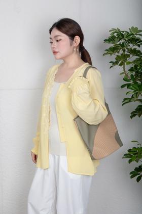 一周内发货🌿【拍1得2  子母包 头层牛皮编织包】通勤&度假，拼接感轻奢水桶包，休闲单肩包，可单肩、斜跨、手提，清新抹茶绿🍀