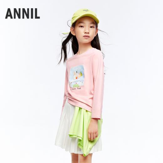 女童圆领长袖针织衫秋季新款安奈儿童装EG531603 商品图2