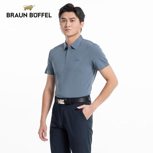 BRAUN BUFFEL/布兰施男士商务休闲短袖polo衫舒适百搭翻领T恤 商品图1