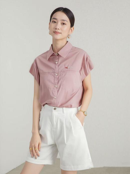 【时装系列】ME TOWN'S D5110宽松100%棉翻领短袖衬衫-喜出 商品图1