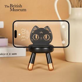 大英博物馆巴斯特系列萌猫小板凳手机支架摆件