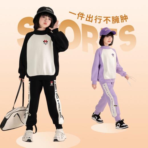 迪士尼儿童加绒裤子女孩加厚冬季女童卫裤一体绒女大童保暖裤外穿 商品图6