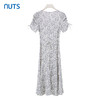 NUTS商场同款夏季小清新气质V领不规则碎花短袖连衣裙423101055 商品缩略图1