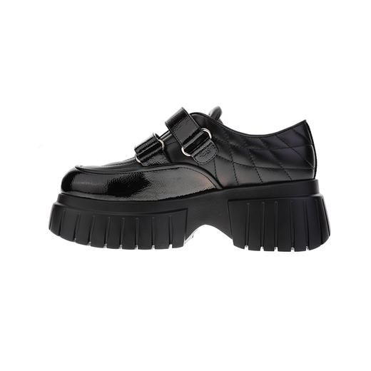 sheme女士厚底防滑增高亮皮乐福鞋格菱纹年轻帅气可定制 商品图1