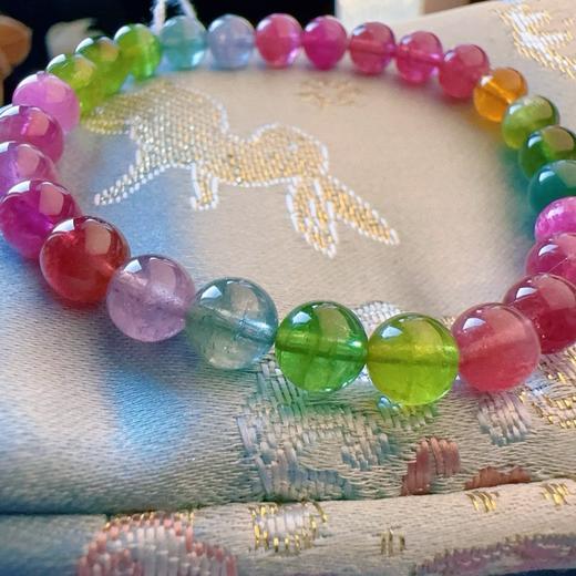 6.8mm单圈彩虹碧玺手串 商品图0