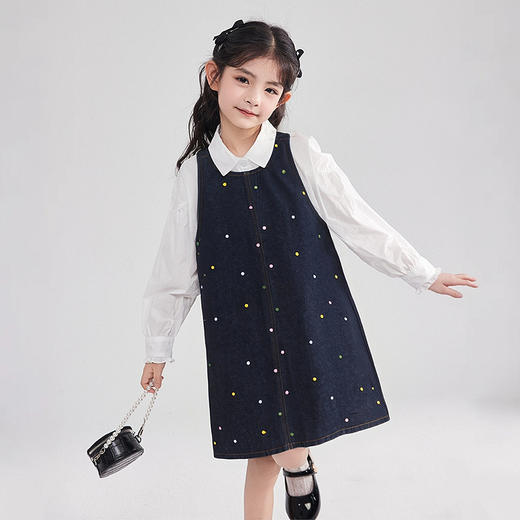 笛莎Deesha 童装女童裙子2025秋新款女童牛仔背心裙 商品图0