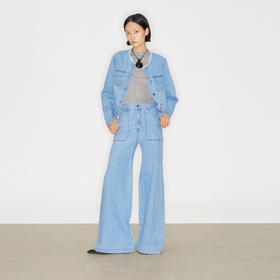 lost in echo2024秋季新款高级原创圆领休闲宽松牛仔外套上衣女