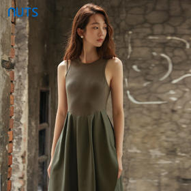 NUTS商场同款夏季简约气质休闲拼接无袖连衣裙422101060