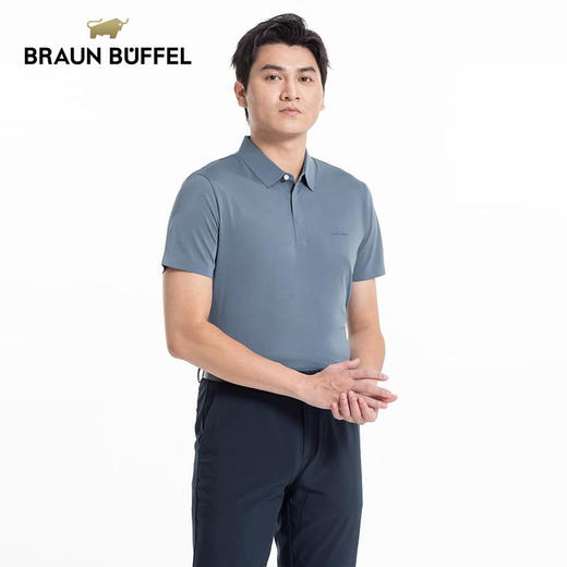 BRAUN BUFFEL/布兰施男士商务休闲短袖polo衫舒适百搭翻领T恤 商品图2