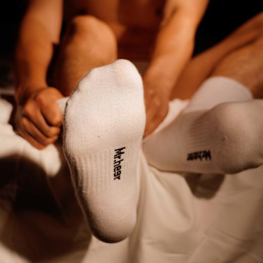 荷尔先生白色短筒中筒呼吸袜白袜袜子3双 商品图2