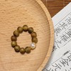 【沉香溯源】棋楠圆珠珍珠戒指  约6mm棋楠圆珠、约6mm珍珠、S925银镀金配件  	BCCSDIY182（特殊商品请在收货之后48小时内申请退换货，过期不予处理！！！） 商品缩略图0